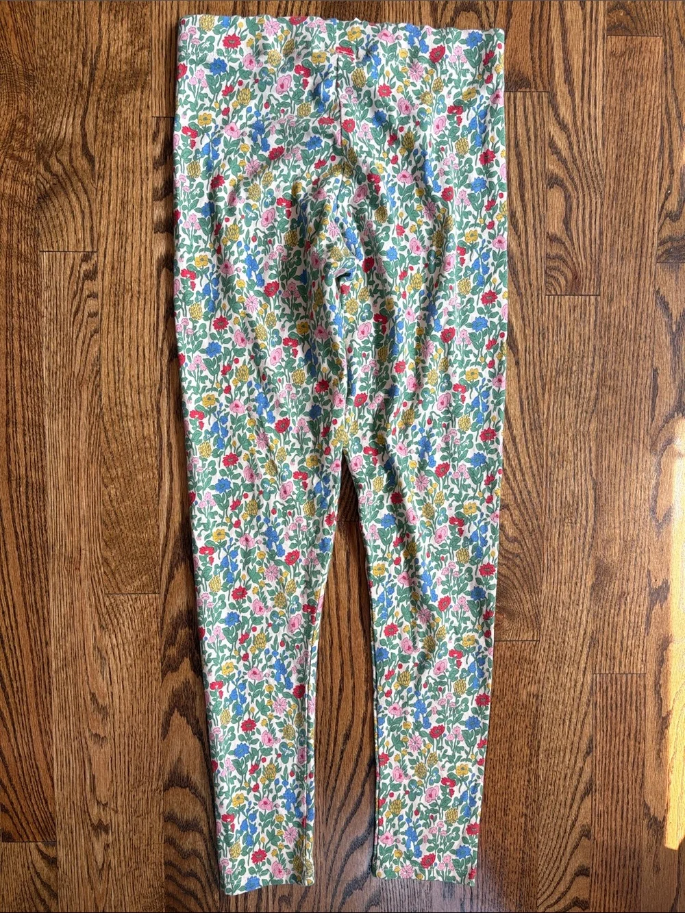 Mini Boden Floral Leggings in Green, Pink, Blue & Yellow, size 13-14. Like new